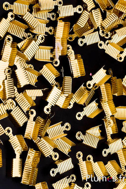 Embouts pour ruban - 13 mm - doré